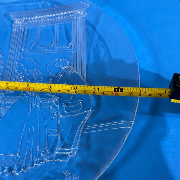 Clear Glass Christmas Plate Vintage Pilgram Glass 13" Christmas Platter. - Picture 2 of 7